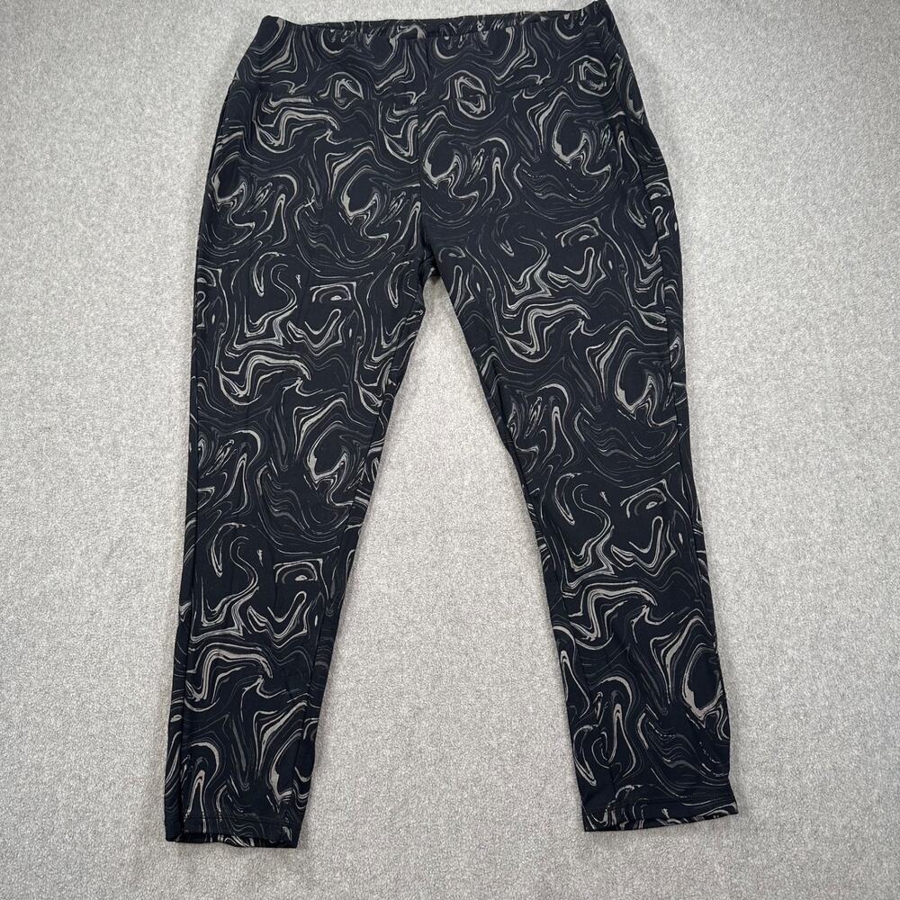Soft Surroundings Argento Leggings Women's 1X Black Metallic Swirl High Waist